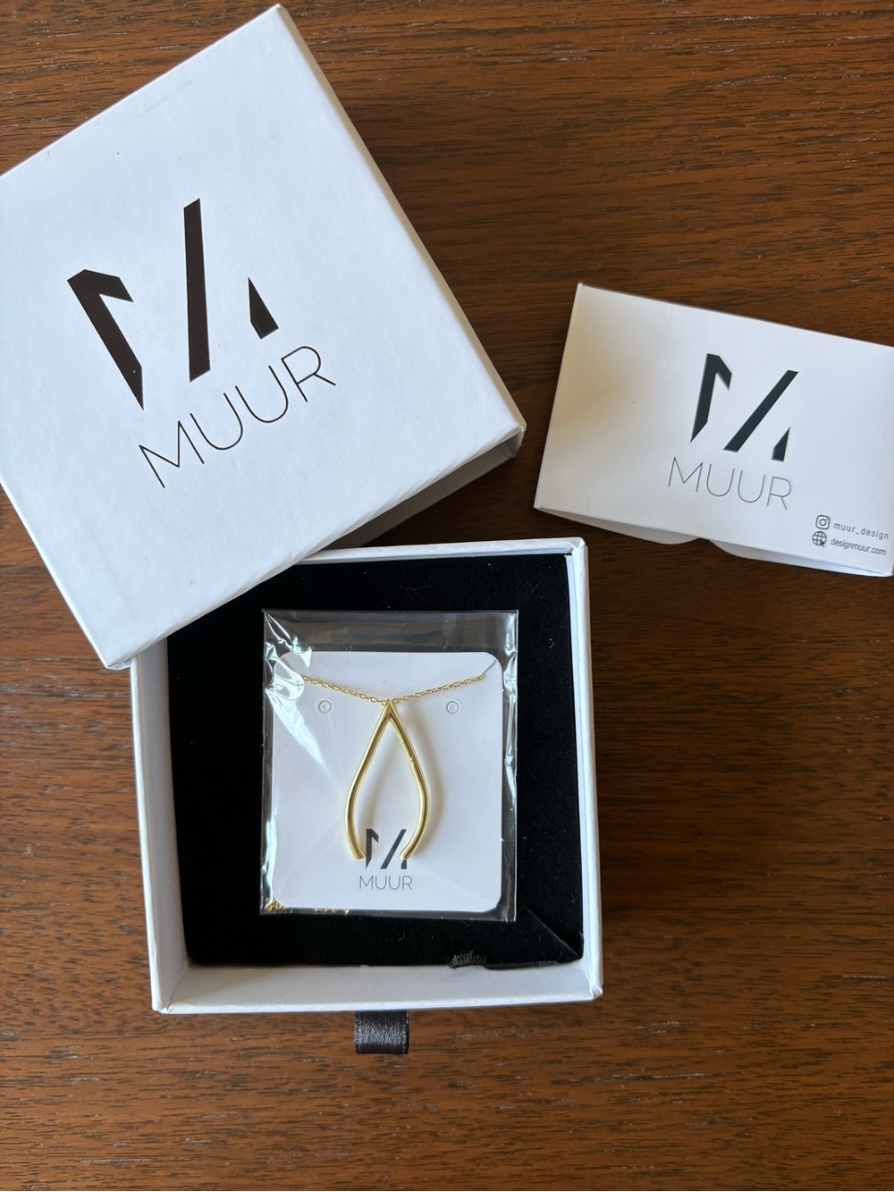 Gold Engagement Ring Holder Wishbone Necklace